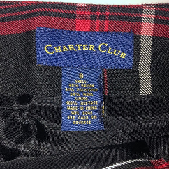 VTG Charter Club Tartan Plaid Wool Blend Wrap Maxi Skirt Ralph Lauren Esthetics - Picture 4 of 5